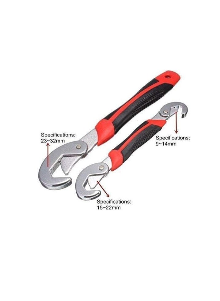 Generic - Stainless Steel Adjustable Multi-Function Wrench, 2-Piece (Multi-Colour) - Image 1