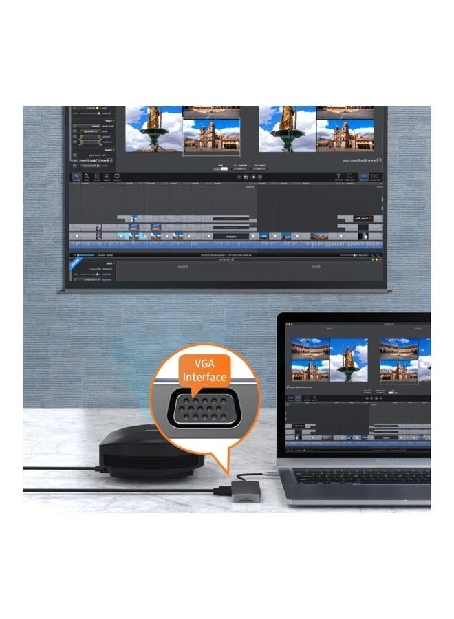 Captaintech 10-In-1 Fast Charging USB HUB Type C To 4K HDMI Docking Station Grey - Image 2