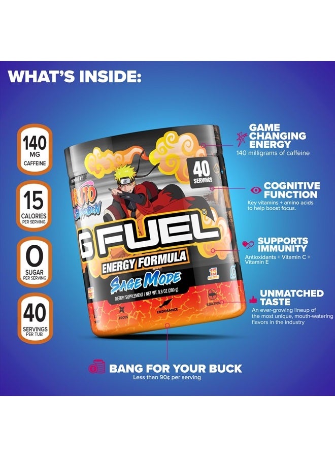 G Fuel مسحوق الطاقة بنكهة فاكهة البوميلو + الخوخ، خالي من السكر، مكمل كافيين نظيف، مزيج قابل للذوبان في الماء - 9.8 أونصة (40 حصة) - Image 3