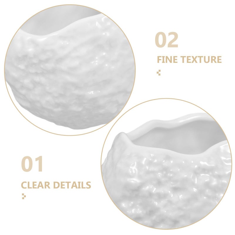وعاء وجبات خفيفة سيراميك على شكل الشمام 4-7 بوصة صينية تخزين فواكه وحلوى بملمس صخري غير منتظم - Image 4