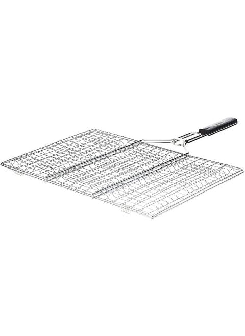 GO2CAMPS Barbeque Net with Wooden Handle, Large