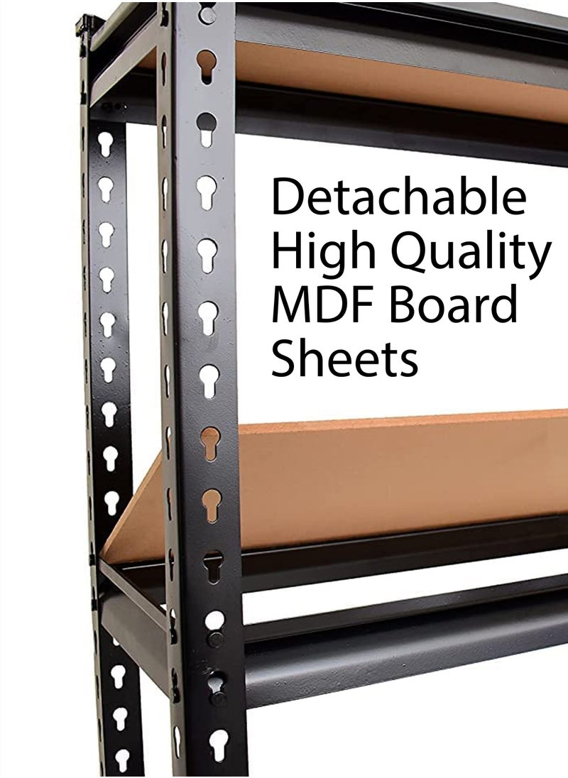 DBLEW - Adjustable 3 Layer Metal Rack Shelf Heavy Duty 3 Tier Shelving Unit Storage Organizer Boltless Utility Display Rack Tool and Equipment Shelf for Garage Home Office Kitchen Bathroom Warehouse Includes Rubber Hammer 60x100x30cm - Image 1
