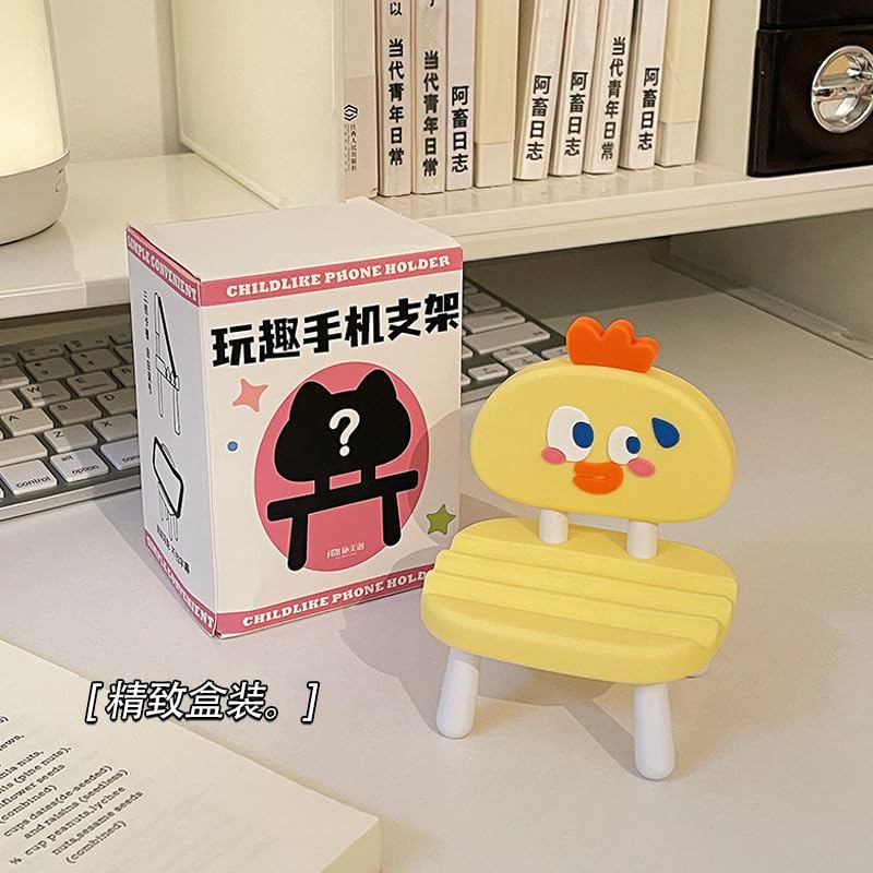 BONICI Super Cute Funny Face Animal Chair Cell Phone Stand, Adjustable Mobile Phone Support‌ Holder‌ Cellphone Mount‌ for Desk, Compatible with Phone 17 16 15 14 13, Smartphone, Pad, Tablet -Black Cat - Image 5
