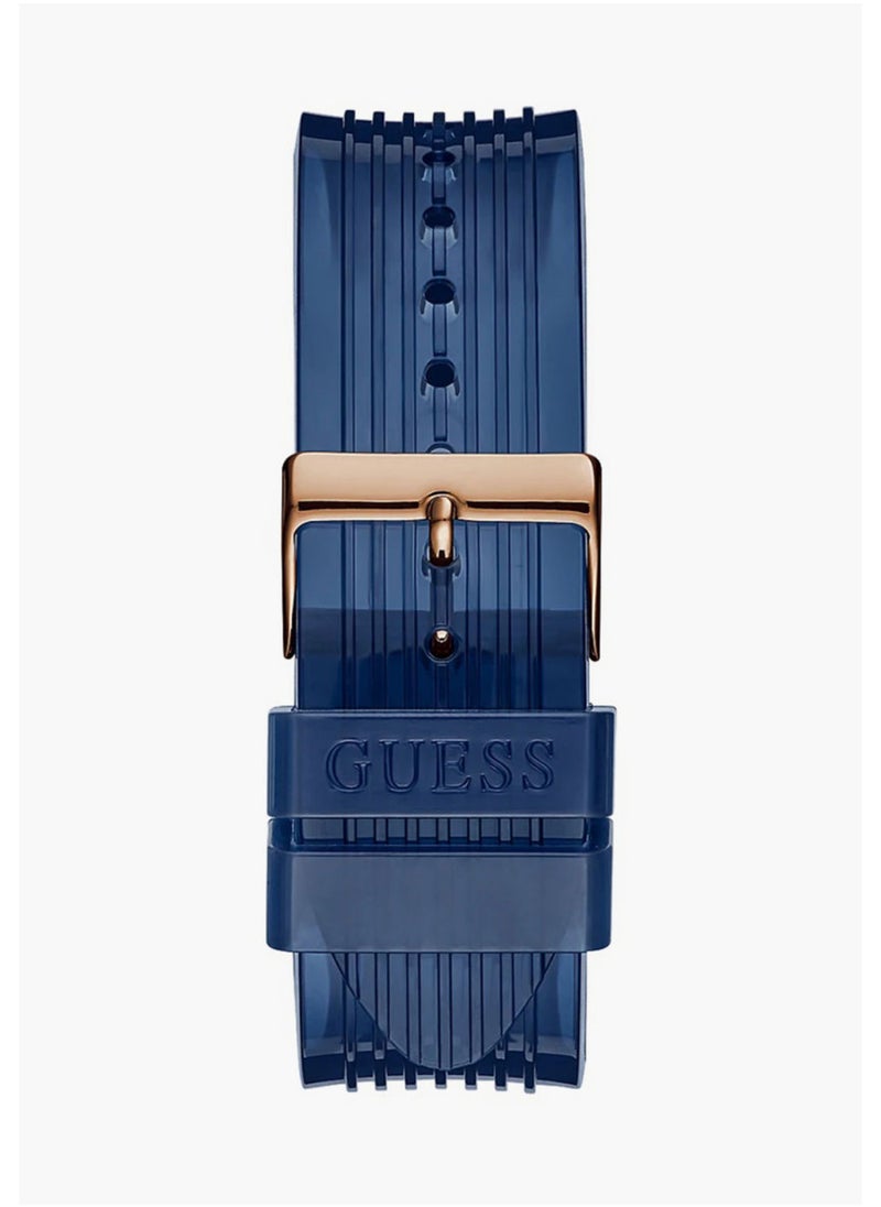 GUESS - Guess Men's Blue Chronograph Silicone Strap Watch - GW0425G3 - Image 1