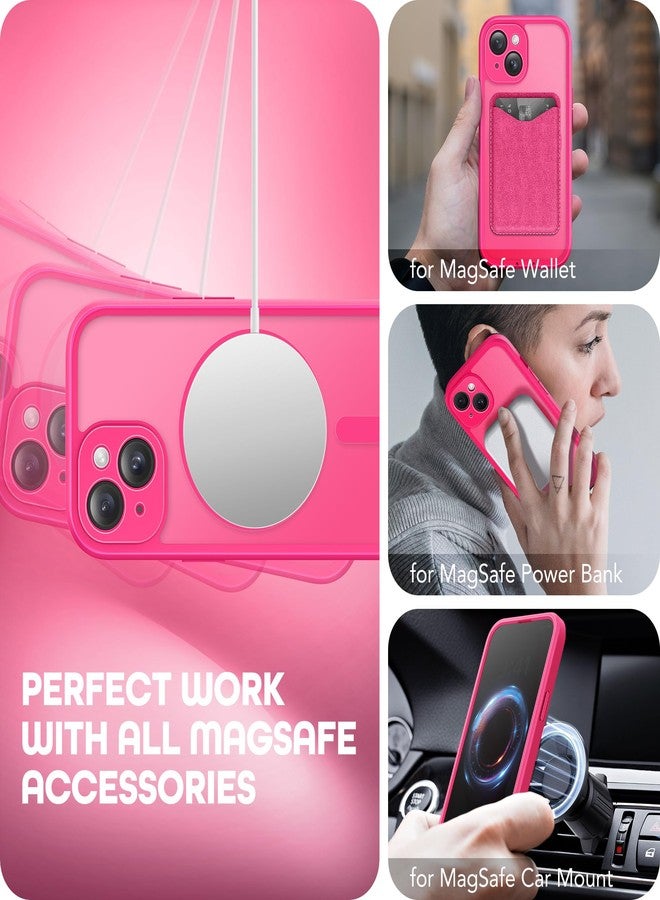 TIESZEN for iPhone 15 Plus Case, Compatible with MagSafe, Built-in Privacy Screen Protector and Camera Protection, Anti Spy Full Body Dustproof Shockproof Hard Phone Case 6.7", Hot Pink - Image 4