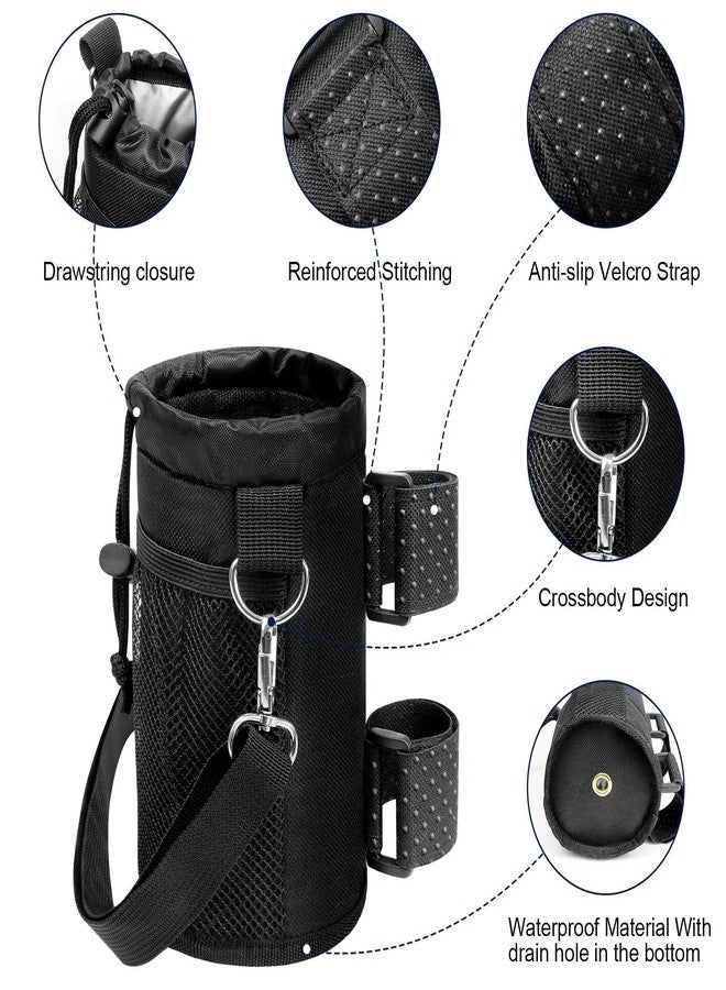 bruwaa Cup Holder for Bike, Wheelchair and Scooter, Water Bottle Holder for Bicycle, Walker, Golf Cart, Utv, ATV eBike and Beach, Universal Drink Holder Accessories with Strap and Net Pocket - Black - Image 5