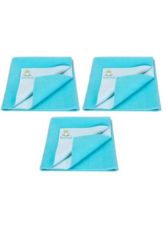 Tod PooL Tod PooL Breathable Bed Protector AntiPiling Fleece Extra Absorbent Washable Waterproof Quick Dry Sheet Bed Protector Sheet for Kids and Adults 3 Sea Blue Double Bed Size 260x200cm  - Image 1