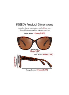 FEISEDY Polarized Vintage Sunglasses American Square Jackie O Cat Eye Sunglasses B2451  - Image 5