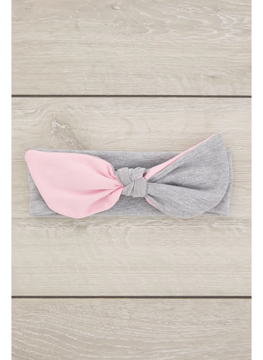 Babygiz Gray Pink Handmade Soft Rabbit Ear Natural Cotton Combed Baby Kids Girls New Style Bandana