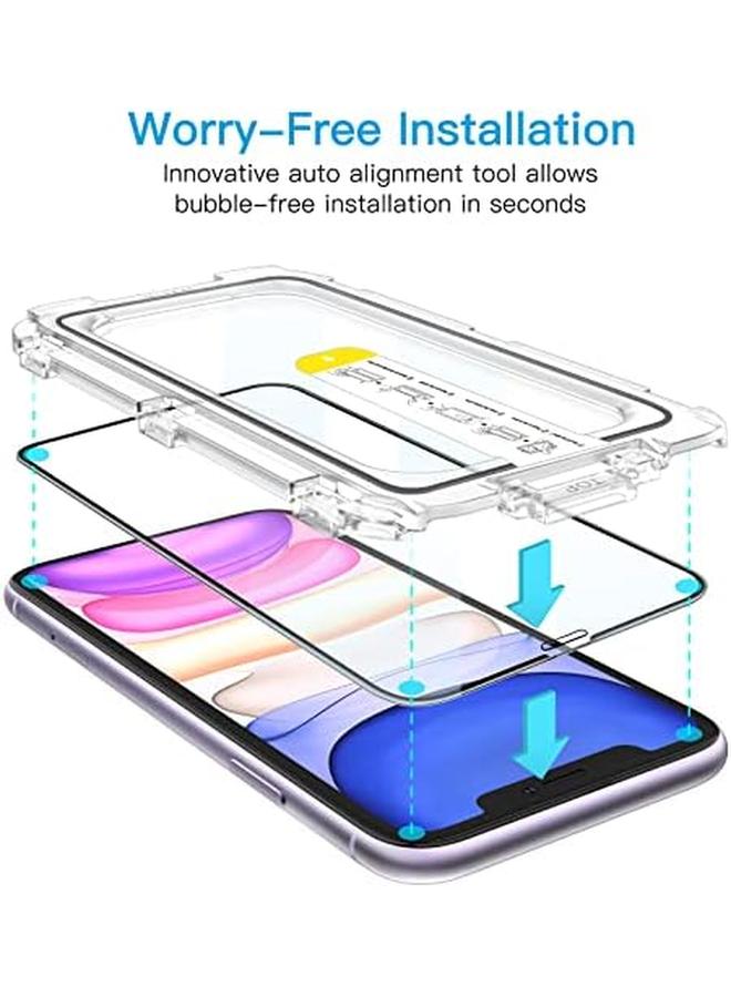 جي تيك واقي شاشة بلمسة واحدة لهاتف Iphone 11 Xr مقاس 6.1 بوصة، طبقة زجاجية مقواة بتغطية كاملة، مجموعة أدوات محاذاة تلقائية عالية الوضوح، قطعتان - Image 2