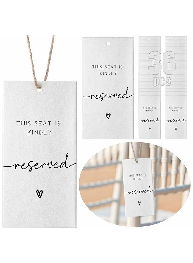 MXN 36 PCS White Tag, White Seat Tag for Presents, Elegant Pre-Punched Hole Hanging Tags for Gifts Perfect for Weddings - Image 1