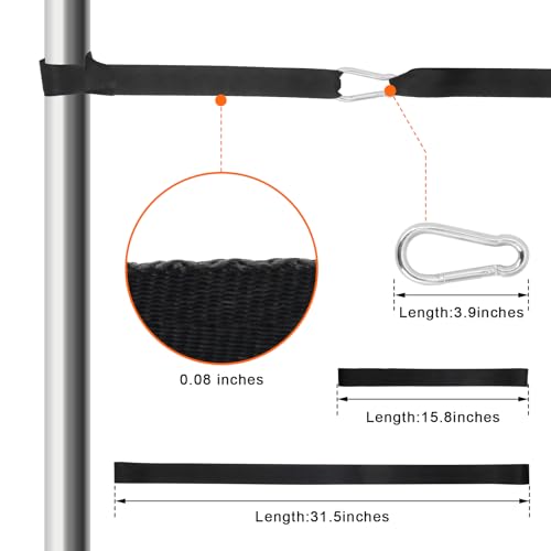 Hoedia Battle Rope Anchor Strap Kit Accessories for Home Gym Outdoor Muscle Workout Equipment,Carabiners with 2 Durable Straps and 1 Heavy Duty Carabiner, Home Gym Equipment for Men Women - Image 2
