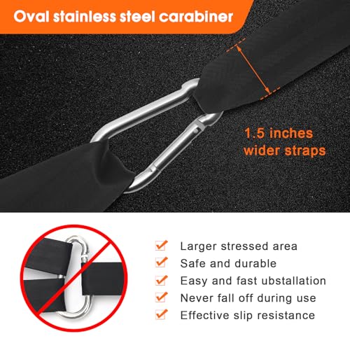 Hoedia Battle Rope Anchor Strap Kit Accessories for Home Gym Outdoor Muscle Workout Equipment,Carabiners with 2 Durable Straps and 1 Heavy Duty Carabiner, Home Gym Equipment for Men Women - Image 4