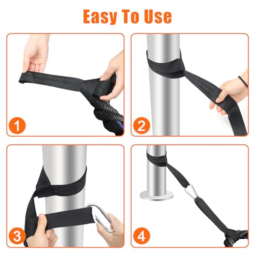 Hoedia Battle Rope Anchor Strap Kit Accessories for Home Gym Outdoor Muscle Workout Equipment,Carabiners with 2 Durable Straps and 1 Heavy Duty Carabiner, Home Gym Equipment for Men Women - Image 5