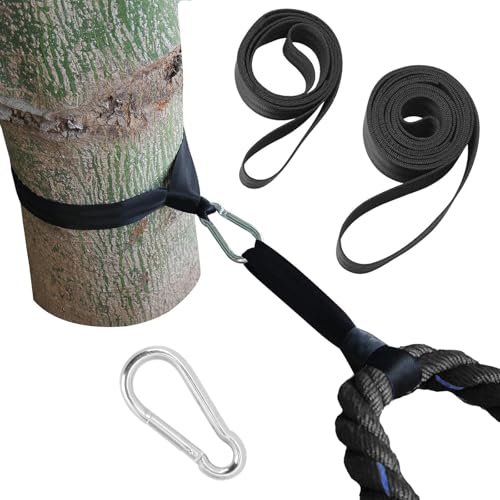 Hoedia Battle Rope Anchor Strap Kit Accessories for Home Gym Outdoor Muscle Workout Equipment,Carabiners with 2 Durable Straps and 1 Heavy Duty Carabiner, Home Gym Equipment for Men Women - Image 1