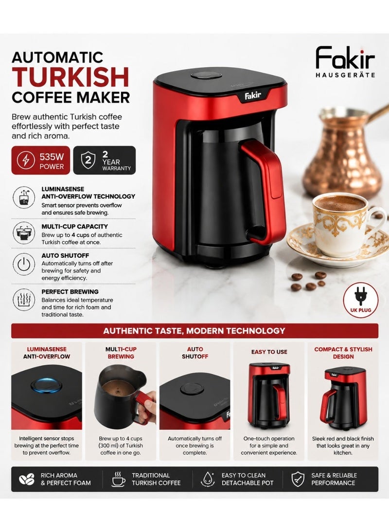 Fakir Turkish Coffee Maker 535W - Automatic Arabic Mocha Coffee & Milk Warmer with Pot, Multi-Cup Capacity, Auto Shutoff, Overheat Protection & Easy Cleaning for Home, Office & Gatherings - Image 2