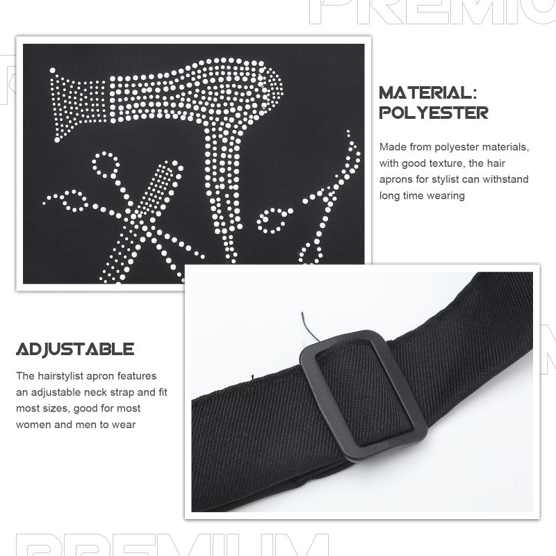 Apron for Hair Stylist Women, Adjustable Neck Strap Work Apron for Salon Use - Image 3
