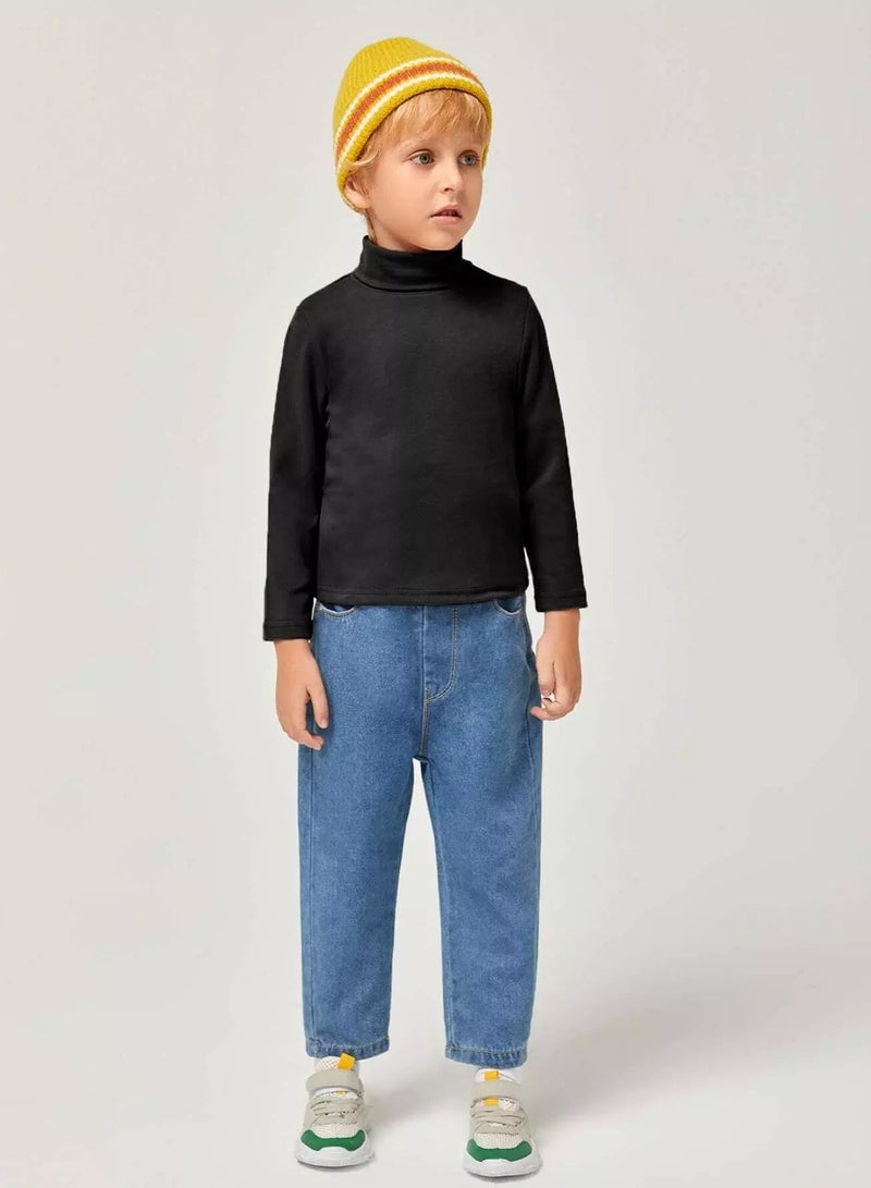 Toddler Boys Cotton Turtle Neck Tee  - Image 3