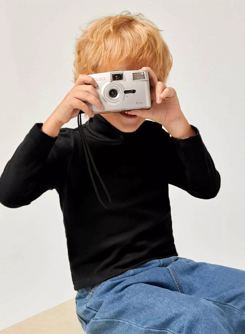 Toddler Boys Cotton Turtle Neck Tee  - Image 1