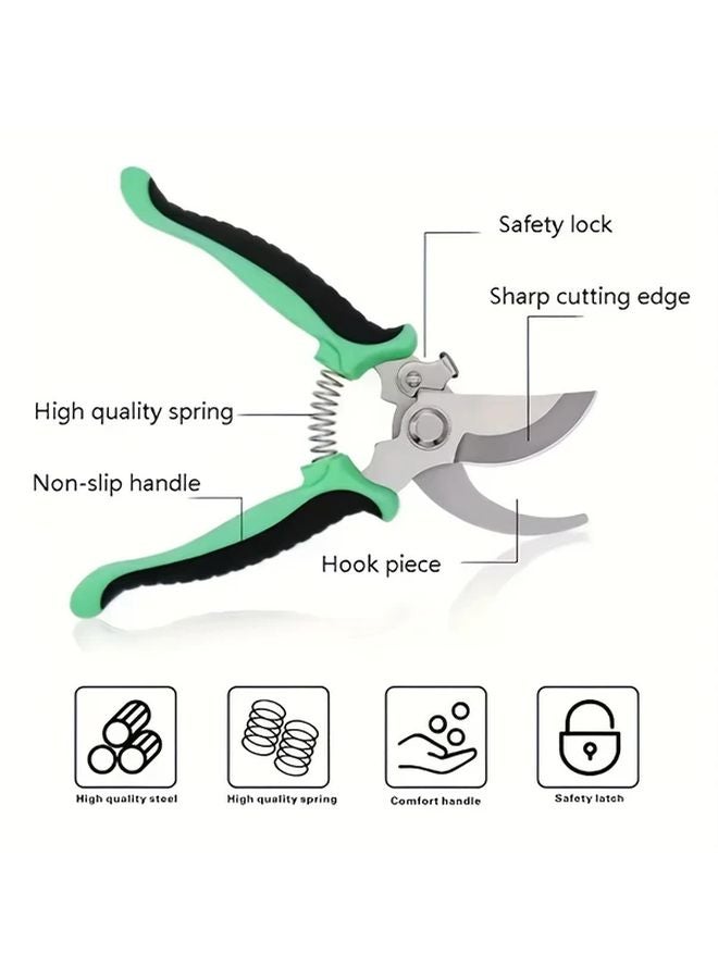 Yellow Garden Pruning Shears Stainless Steel Heavy Duty Rust Resistant Hand Clippers - Image 4