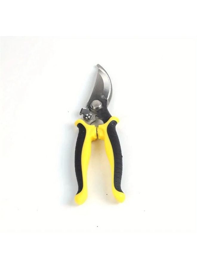Yellow Garden Pruning Shears Stainless Steel Heavy Duty Rust Resistant Hand Clippers - Image 1