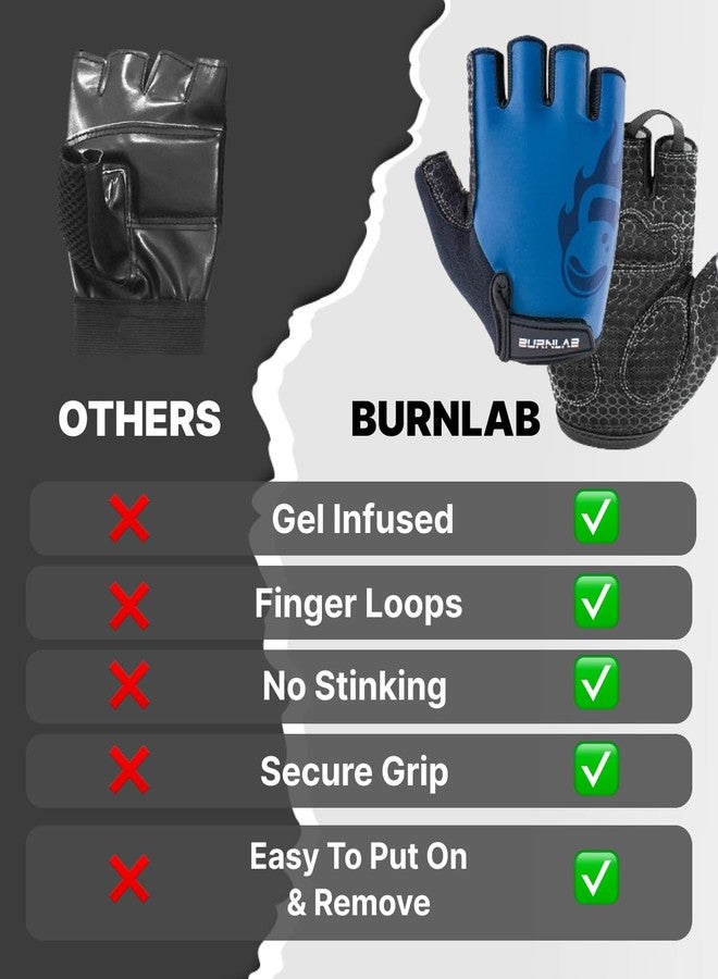 BURNLAB Gym Gloves Pro (Black and Red, Medium) - Image 5
