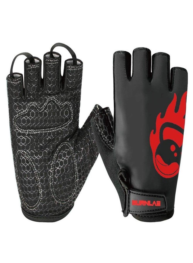 BURNLAB Gym Gloves Pro (Black and Red, Medium) - Image 1