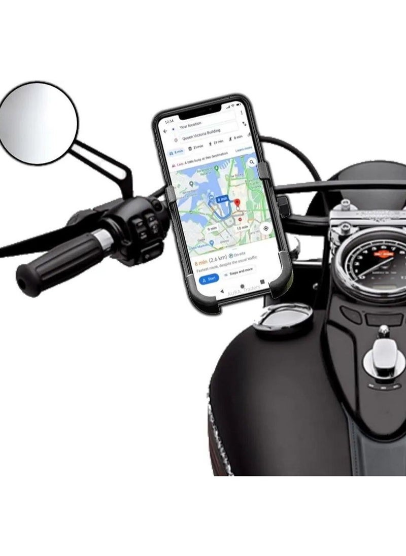 Generic - Universal Waterproof Metal Mobile Holder 360° with Mounting Clip & GPS Navigation System for All Bikes & Cars - Fits Devices from 3.5 to 7 Inches - Image 1