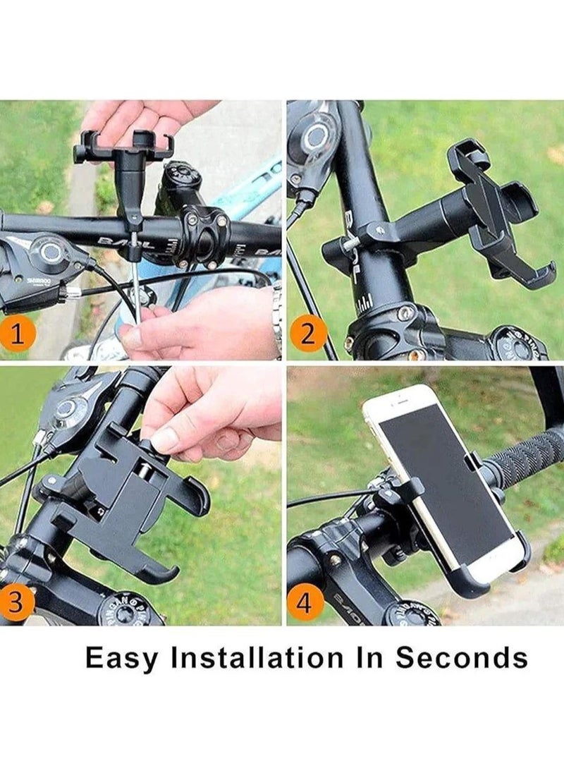 Generic - Universal Waterproof Metal Mobile Holder 360° with Mounting Clip & GPS Navigation System for All Bikes & Cars - Fits Devices from 3.5 to 7 Inches - Image 1