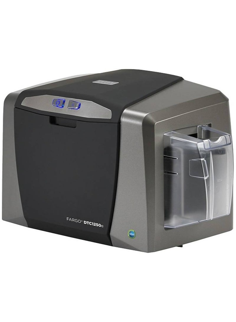 Fargo Hid Fargo DTC1250e Dual Sided ID Card Printer, Asure ID - Solo (Digital Delivery), DTC1250e, 300dpi, 100-240VAC, YMCKO Cartridge with Cleaning Roller, 100 Plain Cards Included, Grey - Image 2