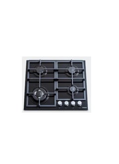Ocean Ocean gas hob, 4 burners, cast iron, 60 cm, full safety, black glass OGGHF64NIPROSV  - Image 1