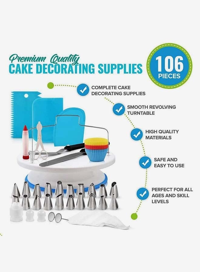 Captaintech 106-Piece Cake Decorating Turntable Set Multicolour - Image 3
