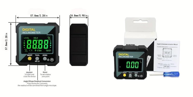 XPR3SS Mini Digital Protractor with Strong Magnetic Base Inclinometer Compact Angle Finder Portable Angular Measurer Digital Meter with Strong Magnet(5516-90) - Image 5