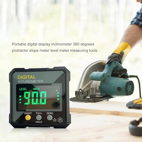 XPR3SS Mini Digital Protractor with Strong Magnetic Base Inclinometer Compact Angle Finder Portable Angular Measurer Digital Meter with Strong Magnet(5516-90) - Image 3