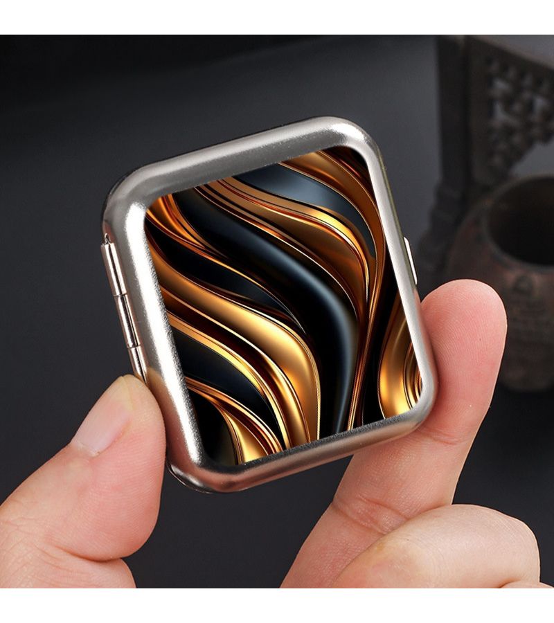 Metallic Color Mini Metal Ashtray Compact Outdoor Travel Car Smoking Tool - Image 3