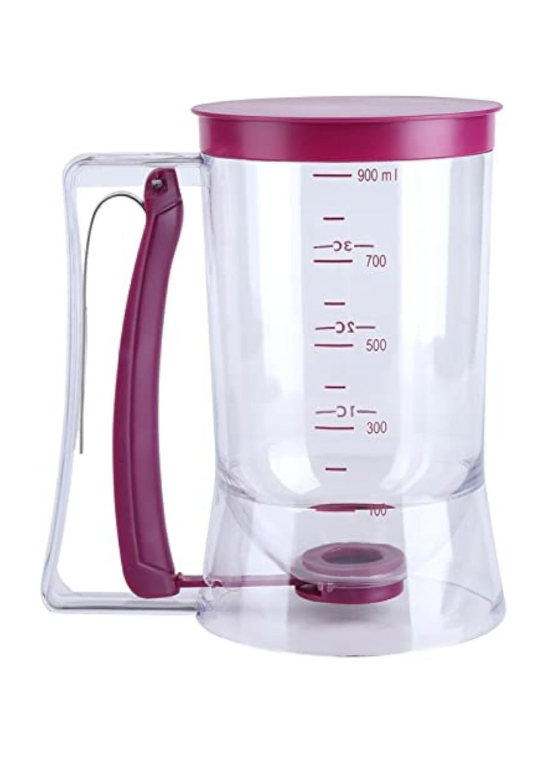 Arabest Batter Dispenser, Multi-purpose Baking Tool for Cupcakes, Waffles, Muffins and Crepes, Easy Pour Batter Separator (Purple)  - Image 1