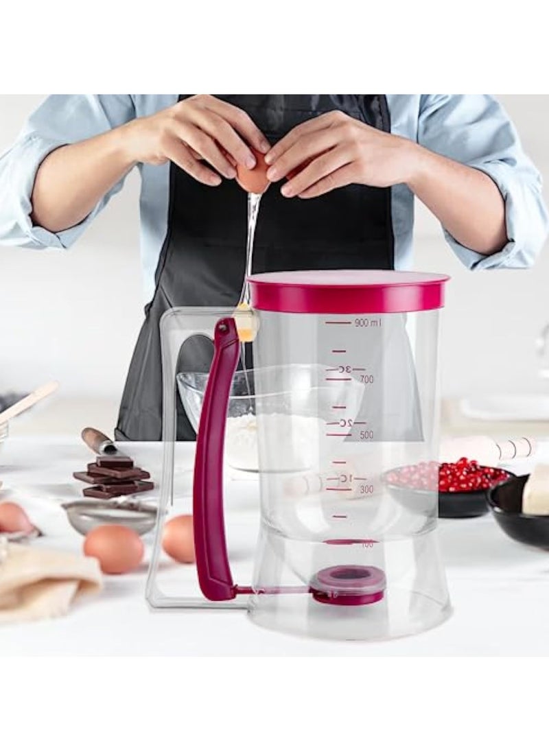 Arabest Batter Dispenser, Multi-purpose Baking Tool for Cupcakes, Waffles, Muffins and Crepes, Easy Pour Batter Separator (Purple)  - Image 2