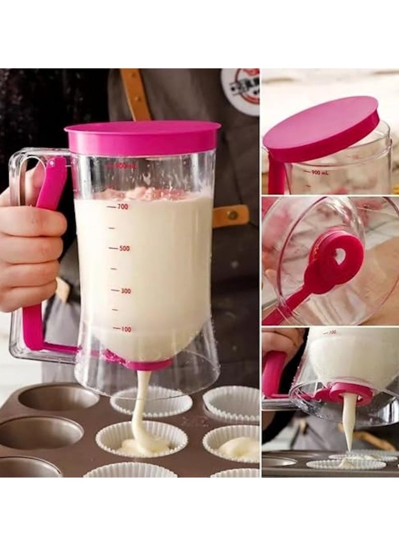 Arabest Batter Dispenser, Multi-purpose Baking Tool for Cupcakes, Waffles, Muffins and Crepes, Easy Pour Batter Separator (Purple)  - Image 3