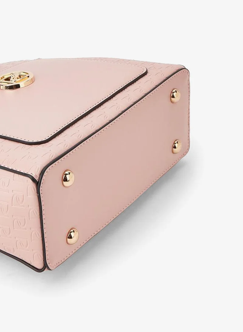 Paprika PINK Monogram Embossed Crossbody Bag with Zip Closure for Women | Best Price UAE