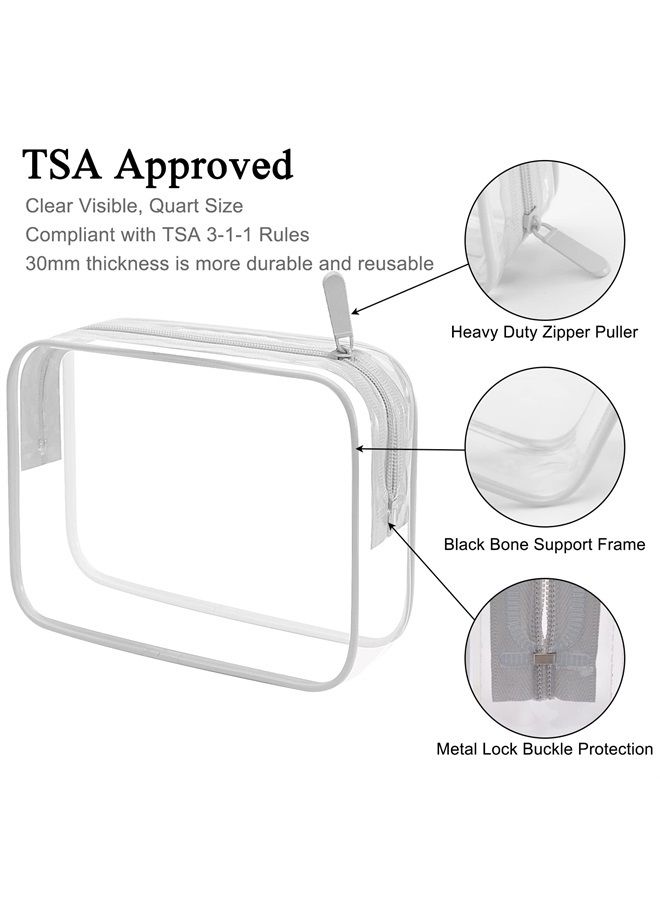 Lermende 2pcs Clear Toiletry Bag TSA Approved Travel Liquids Bag, Carry On Airport Airline Compliant Bag Quart Sized 3-1-1 Kit Luggage Pouch(Grey) - Image 3