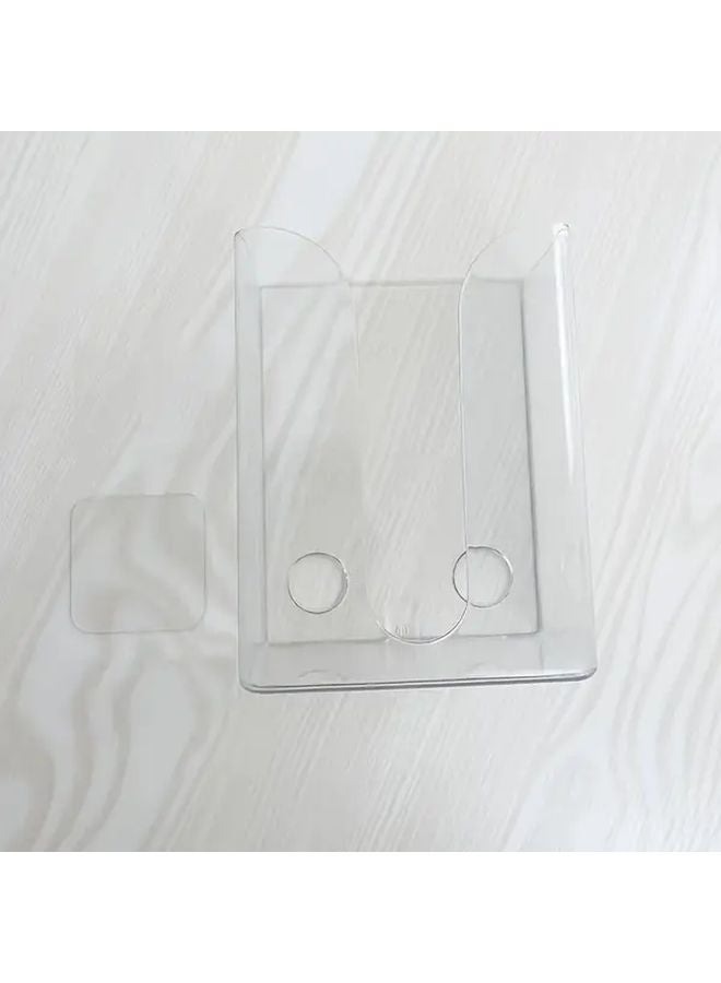 Transparent Acrylic Wall Mounted Tissue Box Holder Adhesive Installation No Drilling Required - Image 1