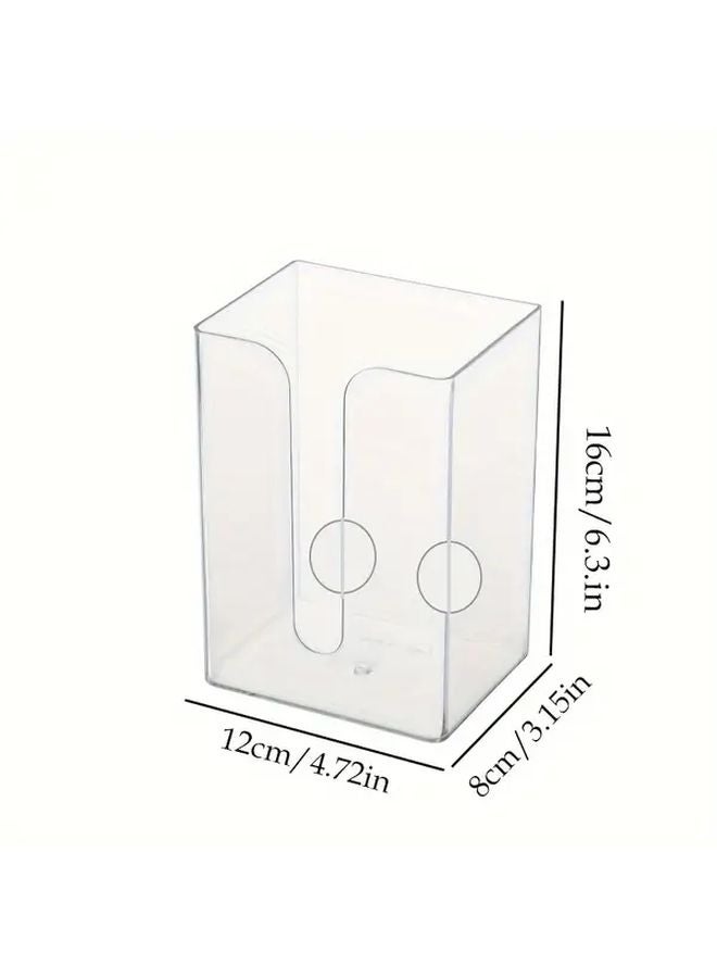 Transparent Acrylic Wall Mounted Tissue Box Holder Adhesive Installation No Drilling Required - Image 4