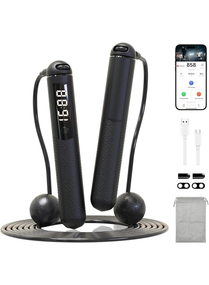 NIUB Dual Purpose Digital Jump Rope - Adjustable Counting Skipping Rope - Multimode Skipping Rope with Calories - 360° anti-winding - APP Data Analysis for Women ＆ Men - Image 1