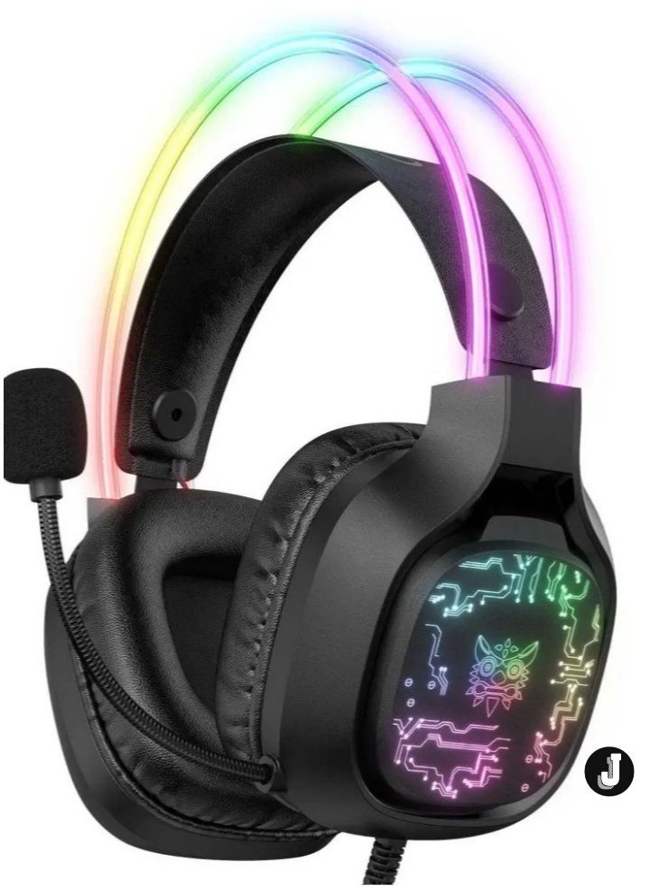 JAJEEK "NEW X22 Over-Ear Gaming Headset with Microphone – Wired RGB Stereo Headphones for PS4, PS5, Xbox One, Xbox Series, Nintendo Switch & PC (Black)" - Image 5