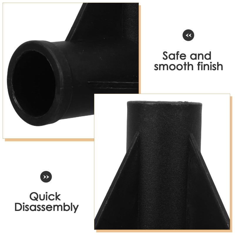 Black Plastic T Joint Connector 10Pcs For Playpen Garden Furniture Fence 19 2mm Tube - Image 4