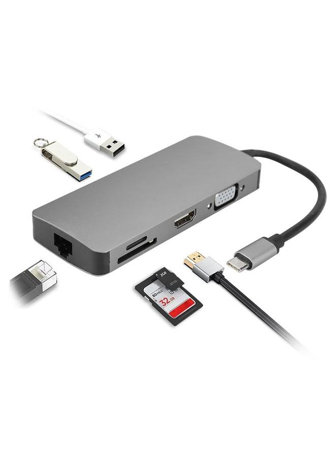 Thoraya Multi-Functional 8 in 1 Docking Station Adapter Transmission High Speed Converter  - Image 5