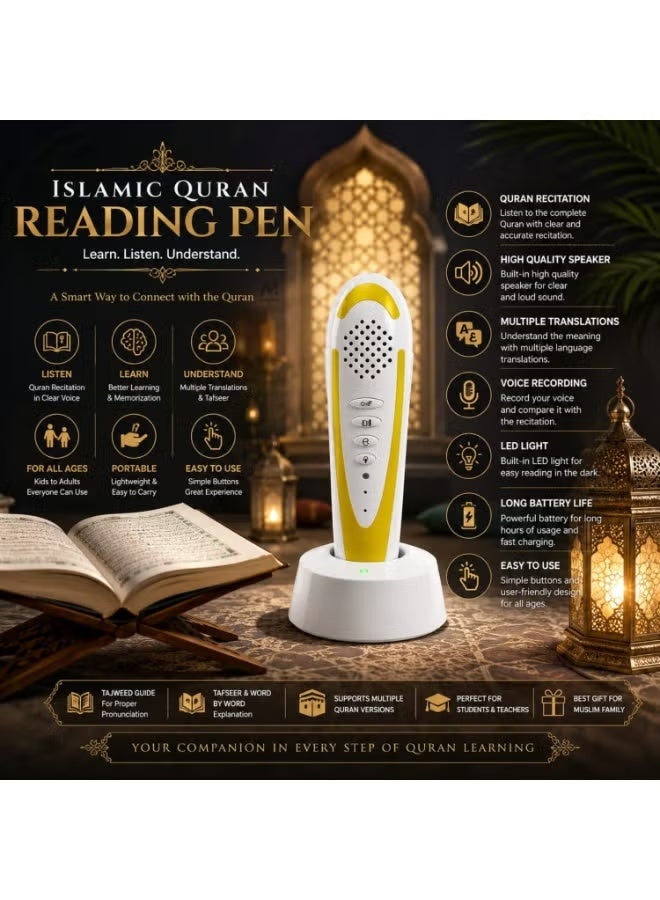 ELTRAZONE Digital Pen Quran Reader Set with Color-Coded Tajweed Holy Quran Book, Audio Pen, Multiple Reciters & Translations - Image 4