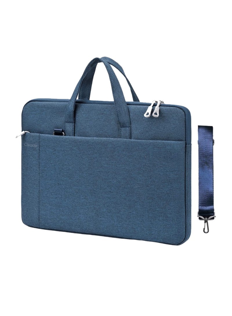 Okade Laptop Bag 13.3/14 Inch – Blue, Waterproof Shoulder & Hand Carry Sleeve with Strap" - Image 2