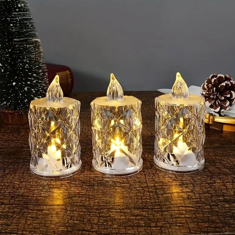 CraftVatika CraftVatika Decorative Tealight LED Candles Set of 6 Diwali Decoration Items Christmas Decoration Lights for Home Dcor Decorative Smokeless Flameless Tea Lights LED Candles Diwali Gifts  - Image 5