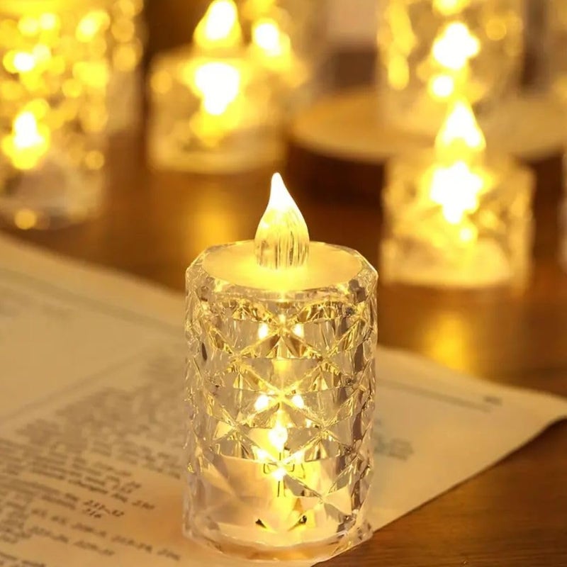 CraftVatika CraftVatika Decorative Tealight LED Candles Set of 6 Diwali Decoration Items Christmas Decoration Lights for Home Dcor Decorative Smokeless Flameless Tea Lights LED Candles Diwali Gifts  - Image 4